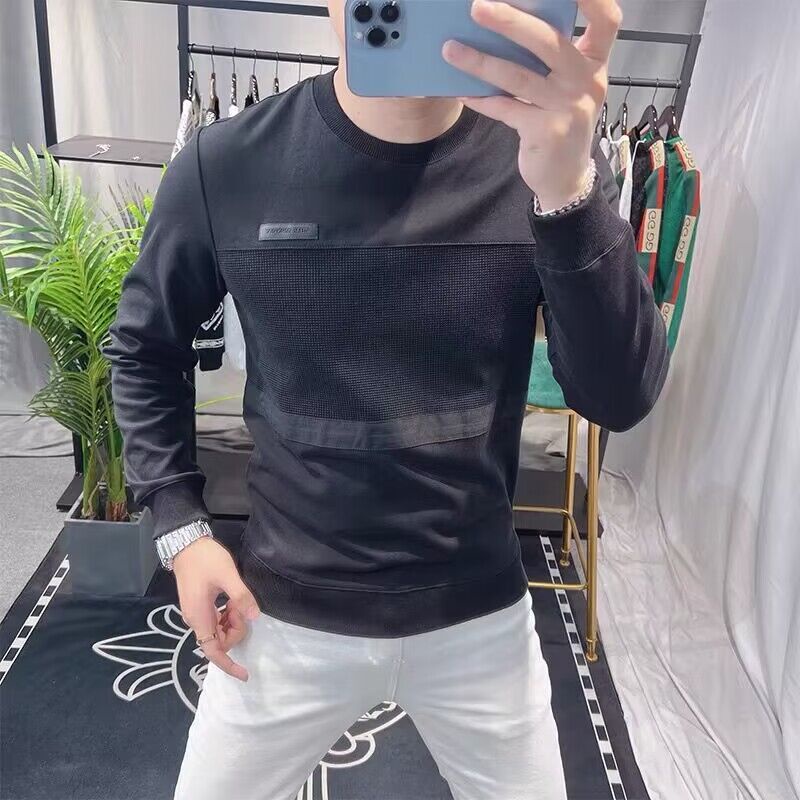 Áo Nỉ Nam Dài Tay Cổ Tròn Thời Trang Hàn Mới