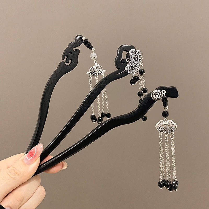 Trâm Cài Tóc Màu Đen Phong Cách retro Mùa Thu Mới 2023