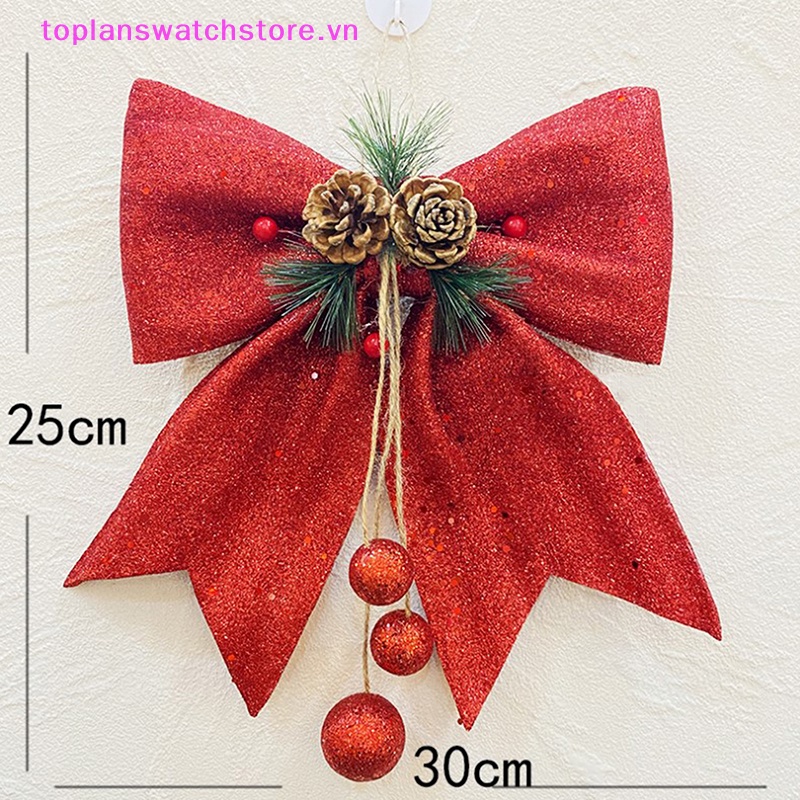 Toplanswatchstore Nơ Ruy Băng Hình Nón Lớn Màu Vàng Đỏ Lấp Lánh Trang Trí Cây Thông Noel vn