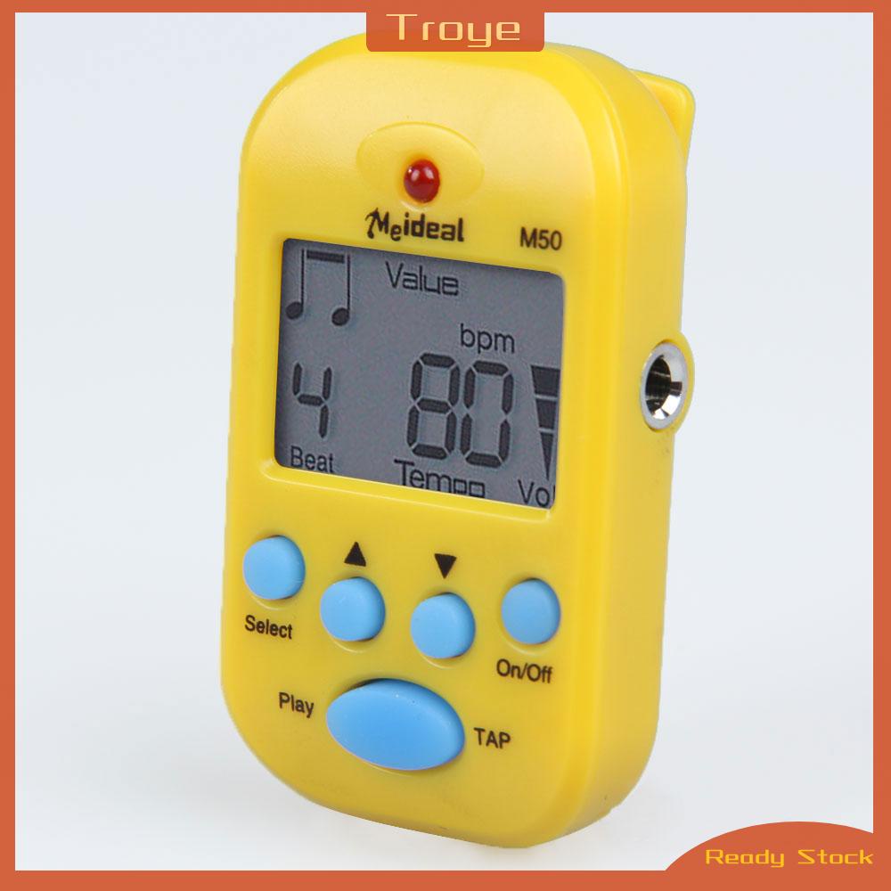 ❀ Troye troye ❀ Máy Đập Nhịp m50 mini Với Màn Hình lcd Hiển Thị Kỹ Thuật Số Cho Đàn guitar