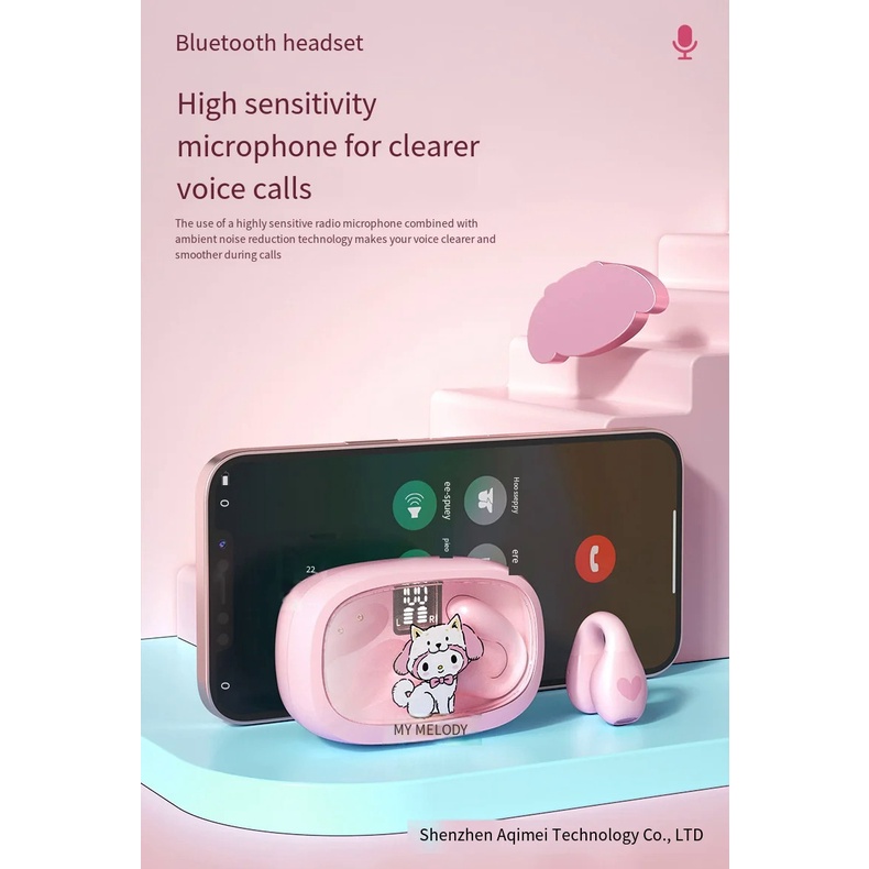 Sanrio Tai Nghe bluetooth 5.3 Chống Nước Có mic Hình kuromi my melody pachacco tws