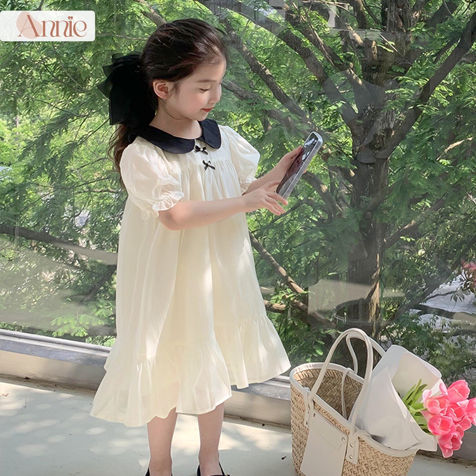 Váy công chúa  thiết kế dáng suông tay bồng 2 lớp chất thô hàn mềm mịn