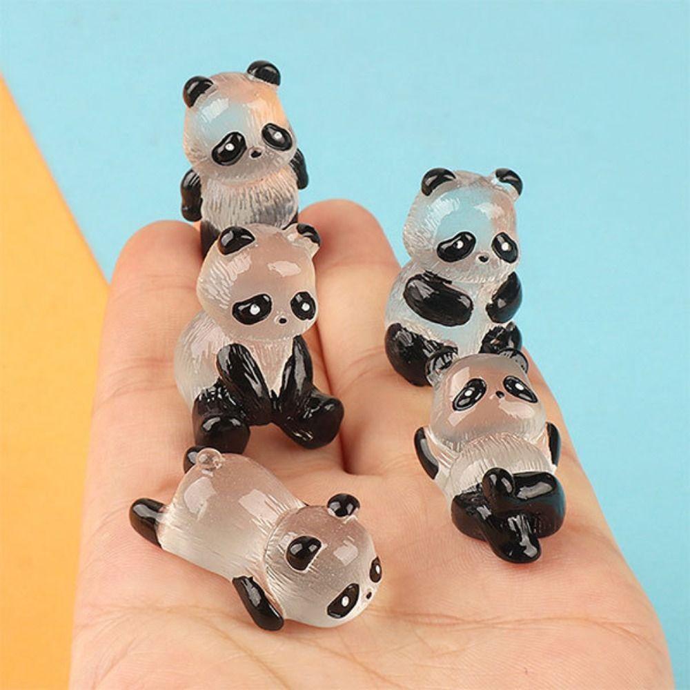 Mmluck panda Phát Sáng Trang Trí Tiểu Cảnh / Nội Thất Xe Hơi mini Hình Gấu Trúc Đáng Yêu diy