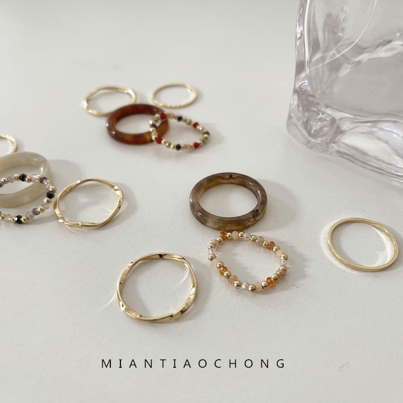 Set 4 Nhẫn Hợp Kim Thời Trang Cho Nữ