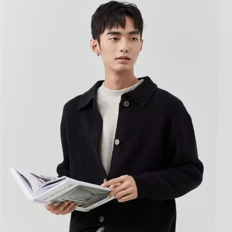 Áo Khoác cardigan Dệt Kim Phong Cách retro Thời Trang Thu Đông 2023 Cho Nam Giới