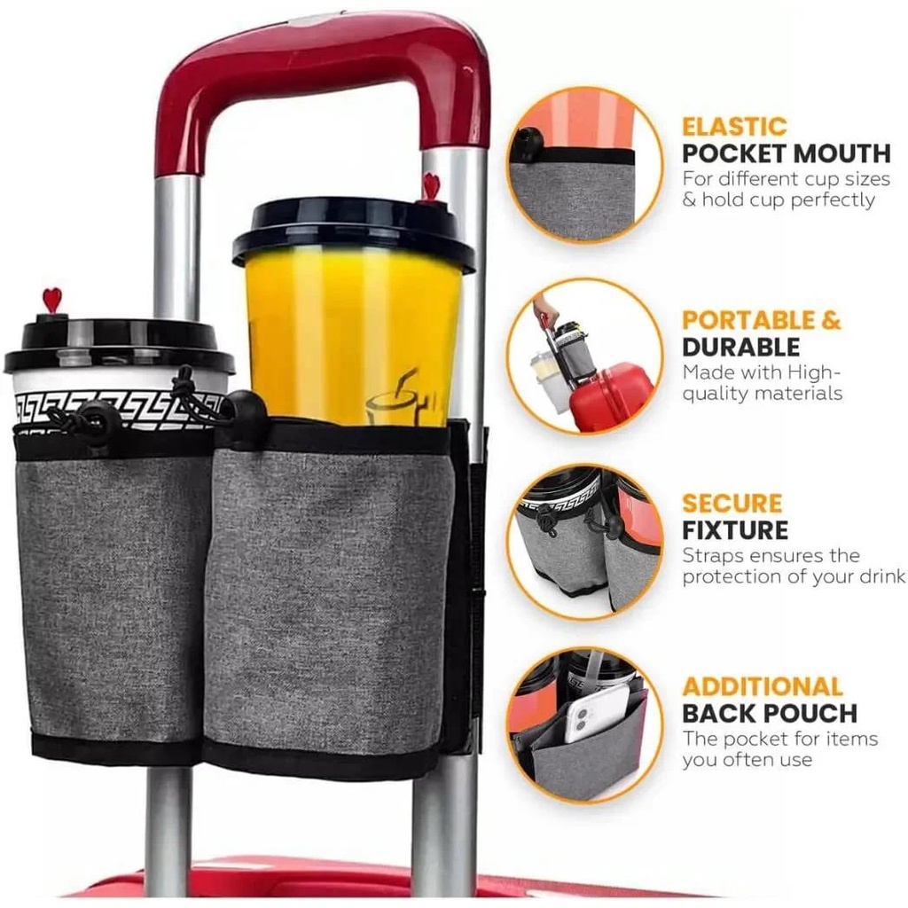 Túi Đựng Cốc Nước Gắn Tay Vịn Xe Hơi Hình Vali Đơn Giản Giá Đỡ