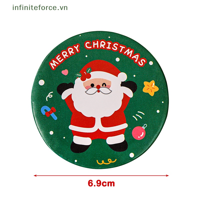 Gương Trang Điểm Cầm Tay mini Hình Tròn Họa Tiết Hoạt Hình Giáng Sinh Thích Hợp Làm Quà Tặng Cho Học Sinh