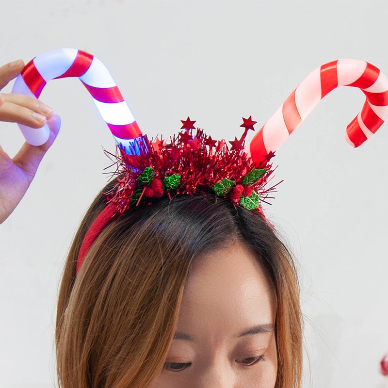 Băng Đô Cài Tóc Hình Nón elf Có Đèn led Phát Sáng Cho Nữ
