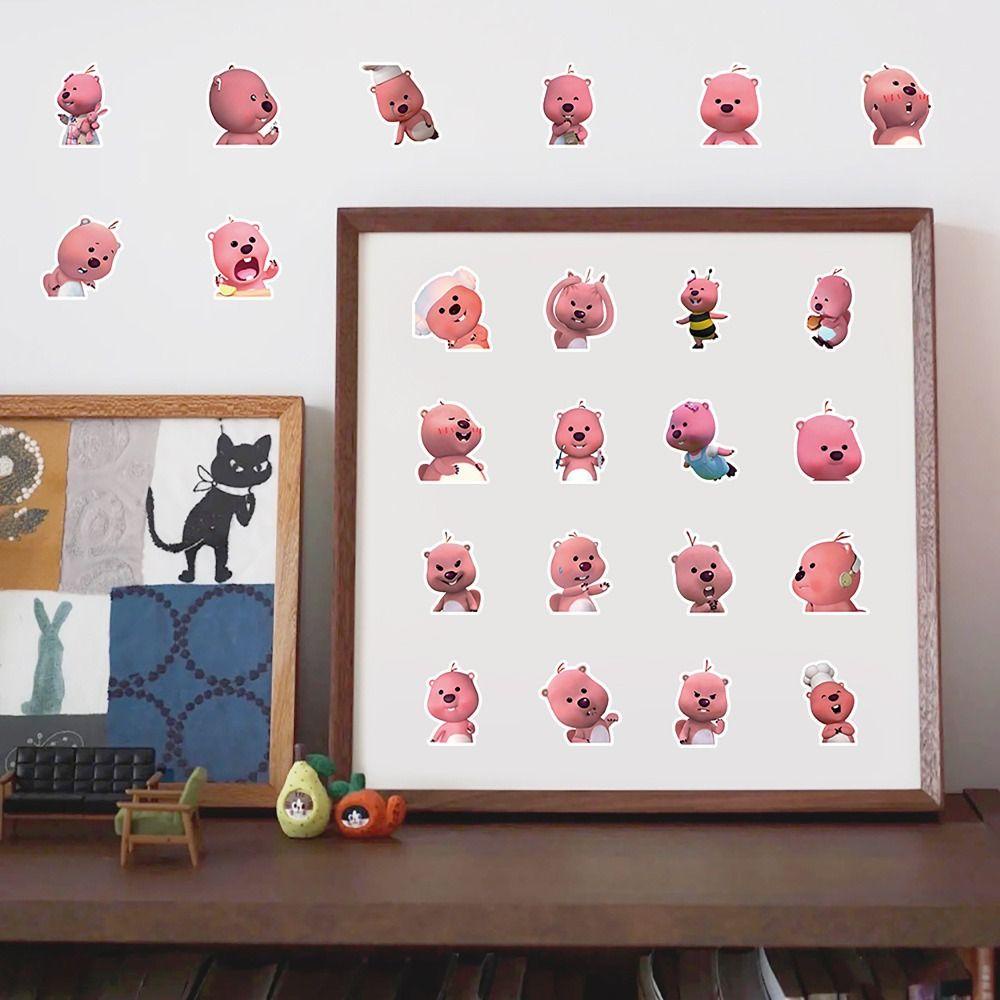 Keene Set 63 Miếng Dán Hoạt Hình Chống Nước Trang Trí Ván Trượt laptop Hành Lý Vui Nhộn Không Phai Màu