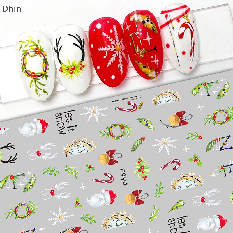 Miếng Dán Móng Tay 3d Chủ Đề Giáng Sinh Dễ Thương