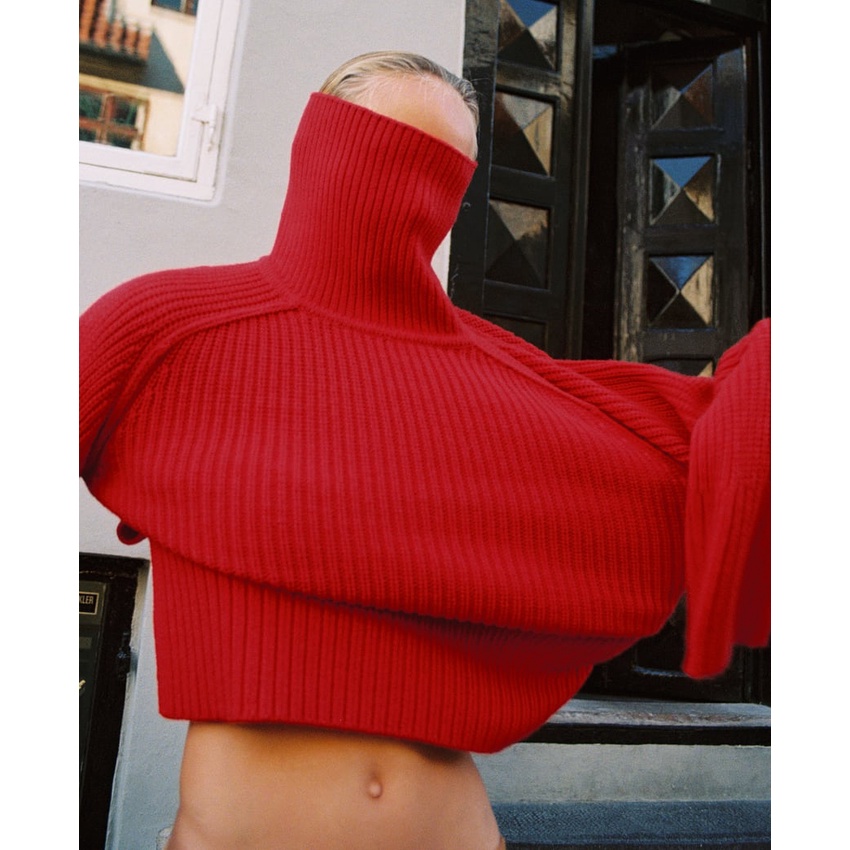 Zara Áo sweater Tay Dài Dáng Rộng Vải Mềm Ấm Áp Thời Trang Thu Đông Cho Nữ 3519130