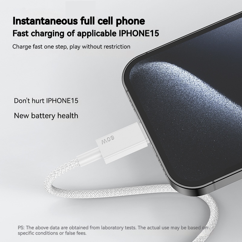 Pd60w Dây Cáp Sạc Nhanh usb Loại c Sang type-c Cho iphone 15 plus pro max macbook pro huawei