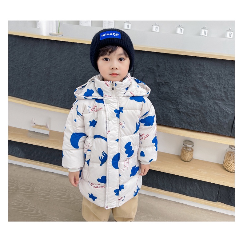 Áo Khoác Phao Đệm cotton Dày Giữ Ấm Mùa Đông Kiểu Hàn Quốc Dễ Thương Cho Bé Trai / Gái