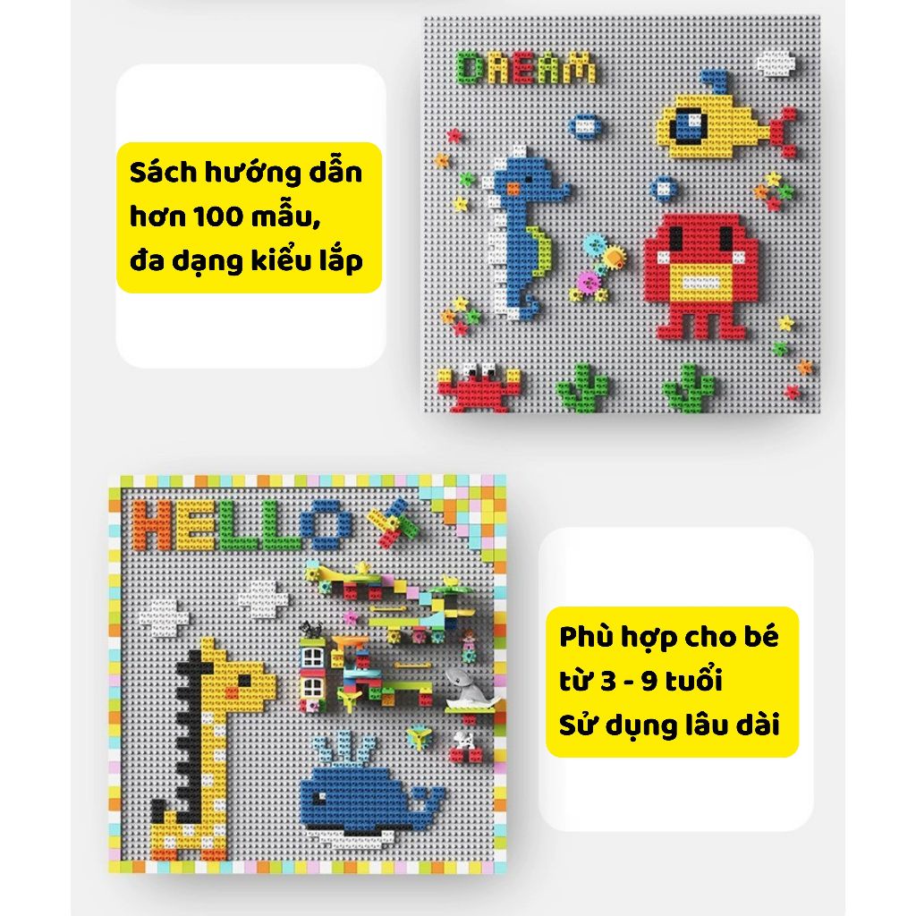 Bộ Đồ Chơi Xếp Hình Gắn Tường Cho Bé, Kích Thước