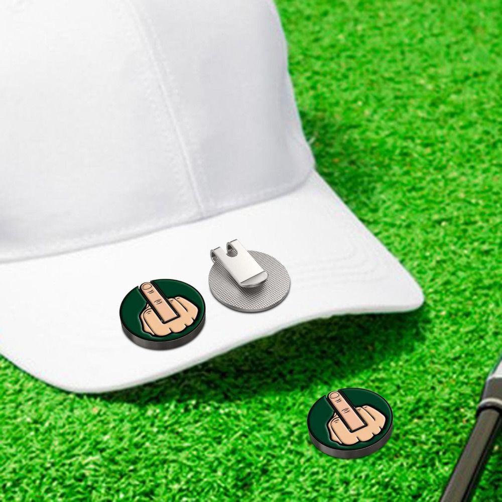 Mmluck Đánh Dấu Bóng golf Ngón Giữa Bằng Kim Loại Màu Xanh Lá Cây Vui Nhộn Đánh Dấu Vị Trí Bóng Gôn Hình Ngón Giữa Ngón Giữa Vui Nhộn