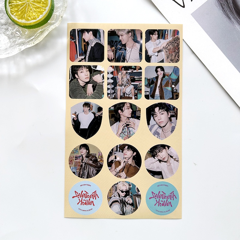 Sticker Dán Trang Trí Sổ Tay Hình Nhóm Nhạc Seventeen