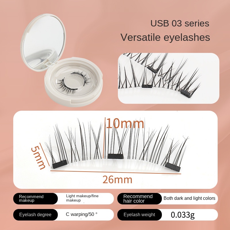 Cặp Lông Mi Giả Từ Tính Kèm Kẹp Gắn Mi Giả Từ Tính Tiện Dụng