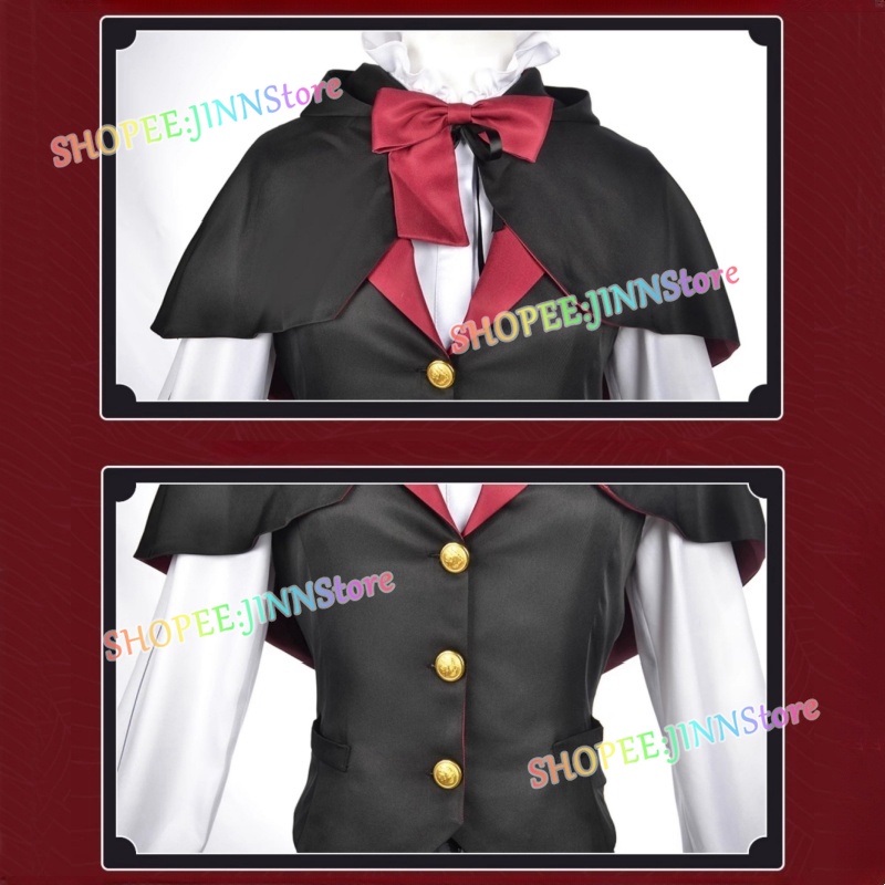 - Jinn - Lyette lyney Bộ Trang Phục cosplay + Bộ Tóc Giả + Cài Tóc Đính Nơ Hóa Trang lynette Lyyney