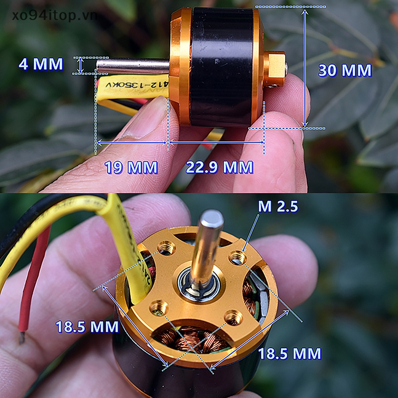 Xoitop Mô Hình Máy Bay Không Chổi Than 12-24v 3 Pha 2412 ndfeb 3s 1350kv bldc vn
