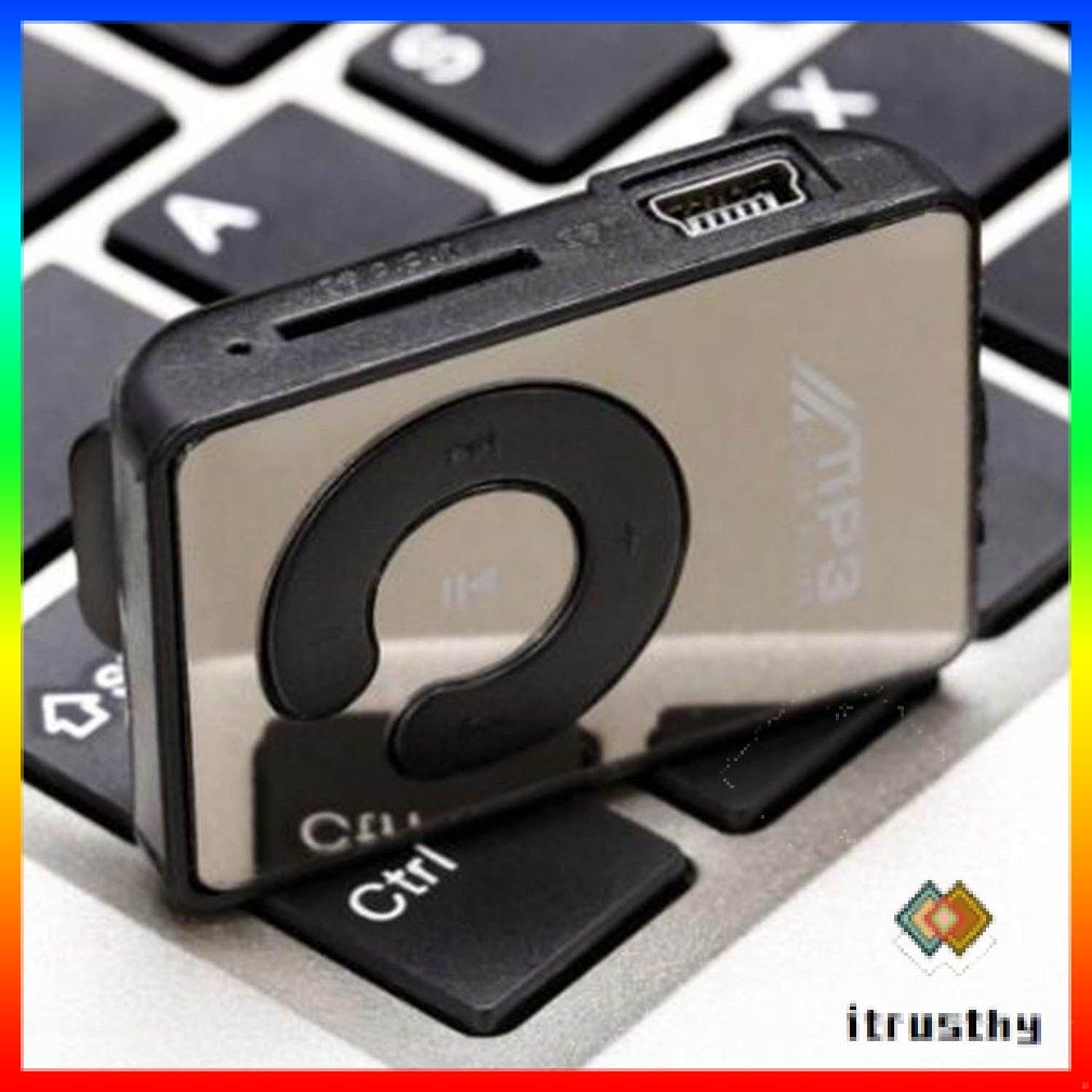 Gương Mini Kẹp Máy Nghe Nhạc MP3 Di Động Thể Thao Thời Trang USB Máy Nghe Nhạc Kỹ Thuật Số Micro SD Thẻ TF Media Player