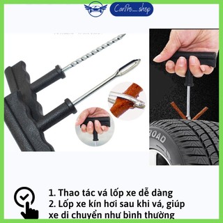 Bộ vá xe không săm, dụng cụ vá lốp không ruột ô tô xe máy giá rẻ