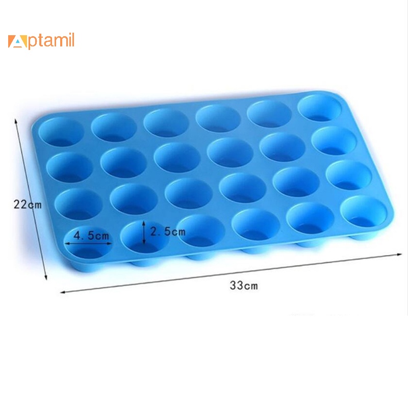 Khuôn Làm Bánh muffin / cupcake Bằng silicone 24 Ô mini