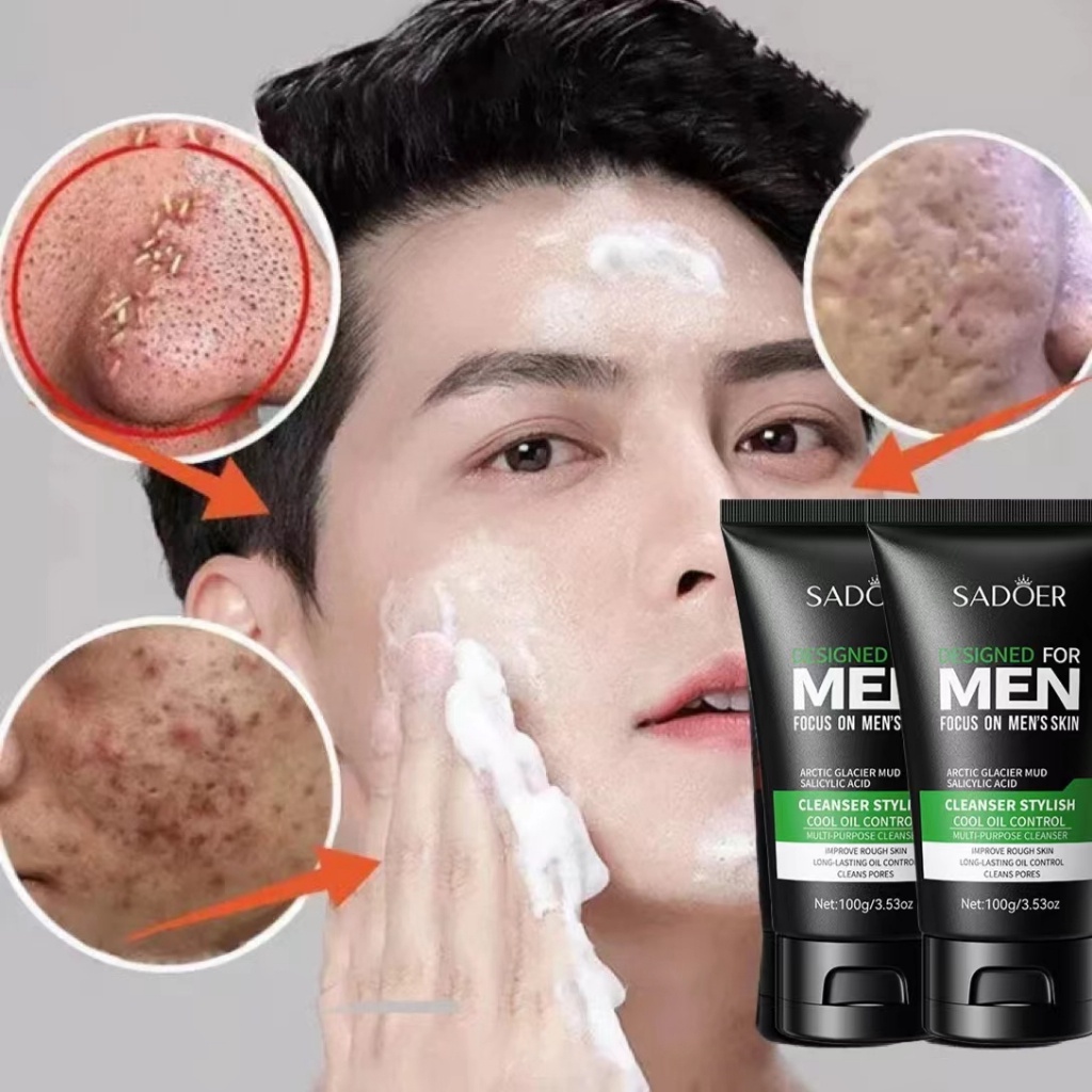 Sữa Rửa Mặt Nam Sáng Da, Giảm Mụn 100g dành cho nam giúp sáng da, sạch sâu, kiềm dầu, giảm mụn thâm hiệu quả