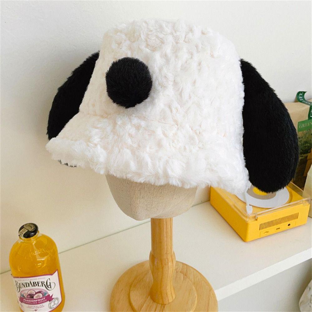 Nón Tai Bèo Phủ Lông Dày Dặn Giữ Ấm Hình Chú Chó Dễ Thương Thời Trang Cho Nữ