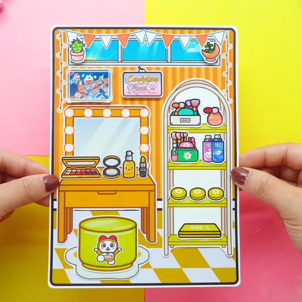 Học liệu toca DoreMon quite book đồ chơi bóc dán thông minh bằng giấy thủ công Zin Càu Vòng