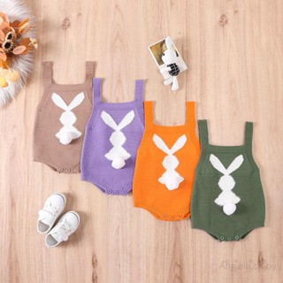 Hian- romper dệt kim không tay in hình thỏ phục sinh cho bé