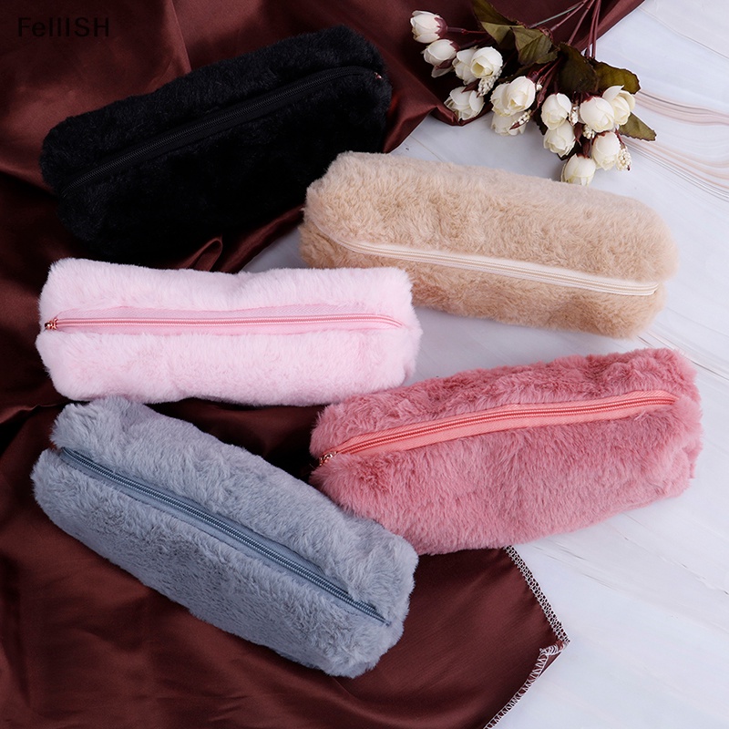 1 X Túi Đựng Bút Chì / Đồ Trang Điểm Phủ Lông Xù Dễ Thương 439br