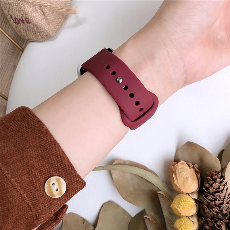 Dây Đeo Đồng Hồ Bằng Silicon Mềm Màu Kẹo 18mm 20mm 22mm Cho samsung huami huawei gt4 41mm 46mm garmin haylou