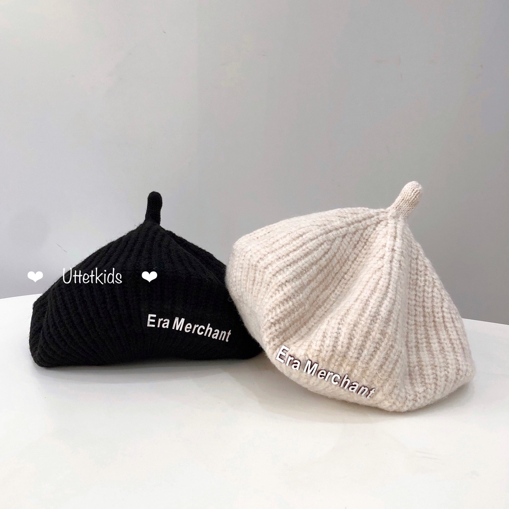 MŨ NỒI LEN ERA PHONG CÁCH HÀN QUỐC CHO BÉ GÁI VÀ BÉ TRAI VÀNH 49-53CM