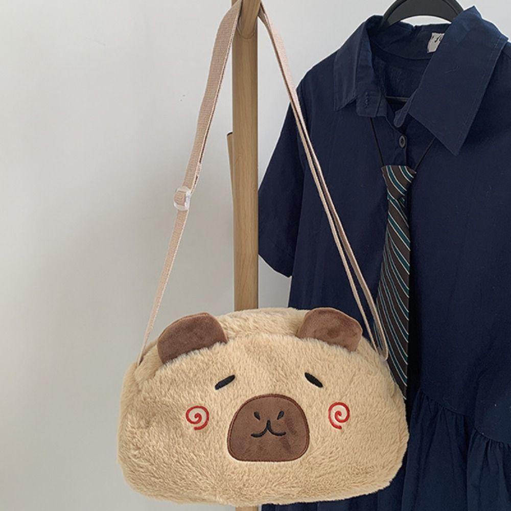Shanhai capybara Túi Đeo Chéo Hình Thú Nhồi Bông Hoạt Hình Đáng Yêu