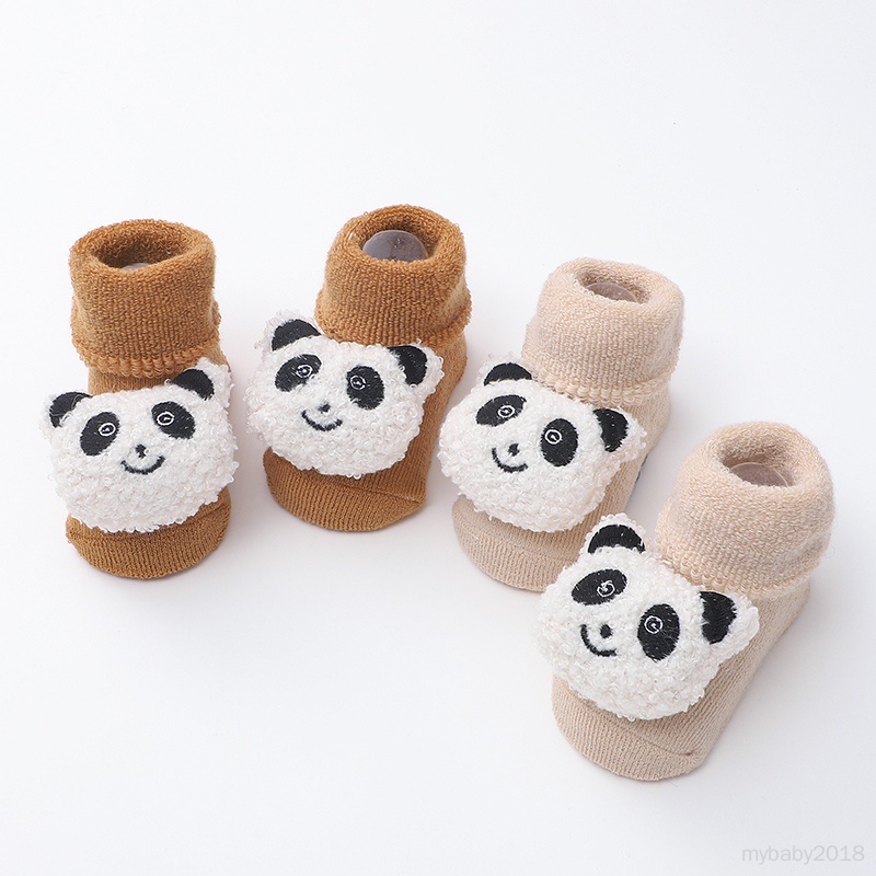 Vớ cotton Mềm Mại Chống Trượt Hình Gấu Trúc Hoạt Hình Dành Cho Bé Trai Gái Sơ Sinh