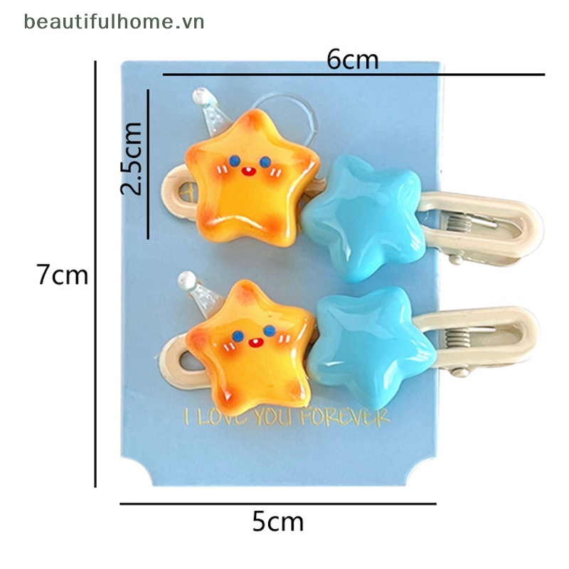 Kẹp Tóc Mái Hinh Ngôi Sao / Gấu / Cún Con Hoạt Hình Dễ Thương Dành Cho Bé Gái