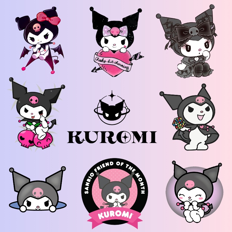 Miếng Dán Ủi Trang Trí Túi Xách Hình Hoạt Hình kuromi melody diy