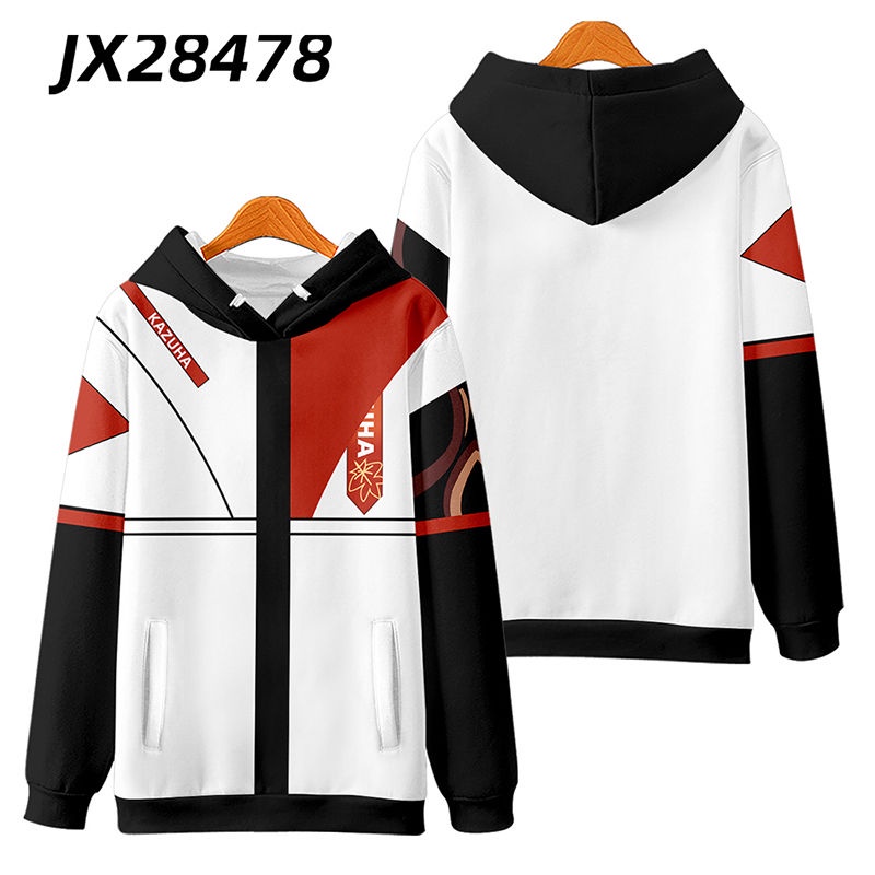 Genshin Áo hoodie Tay Dài In Hình kaedehara kazuha 3d Có Khóa Kéo Thời Trang Thường Ngày unisex