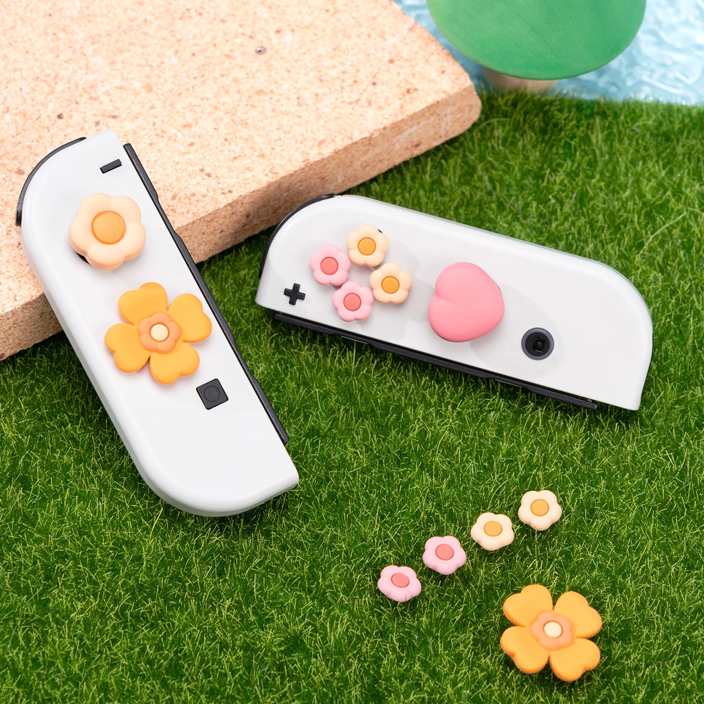 Geek Share Nút Bọc Hình Hoa Cho Tay Cầm Chơi Game nintendo switch Và Đèn Led