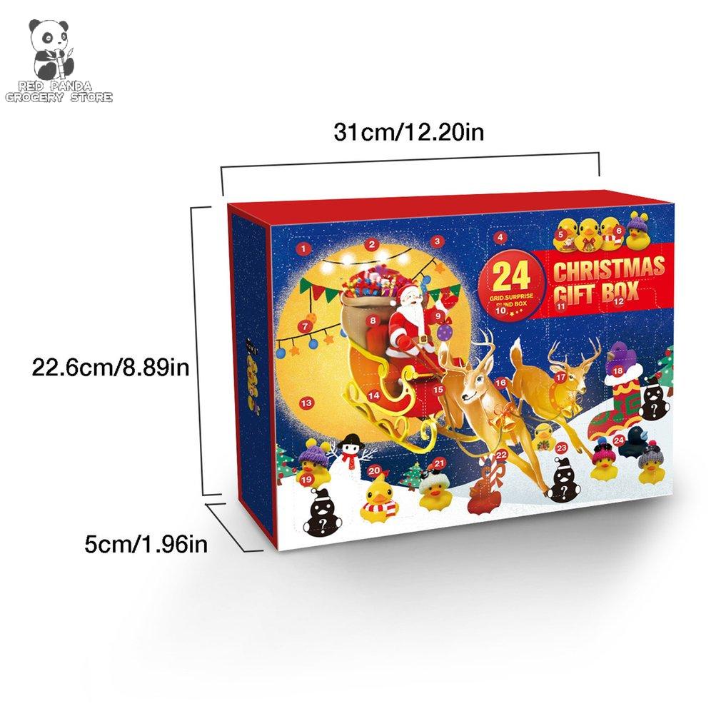 [RED PANDA]. 2023 Christmas Rubber Duck Advent Calendar Christmas Rubber Duck Toy Blind Box