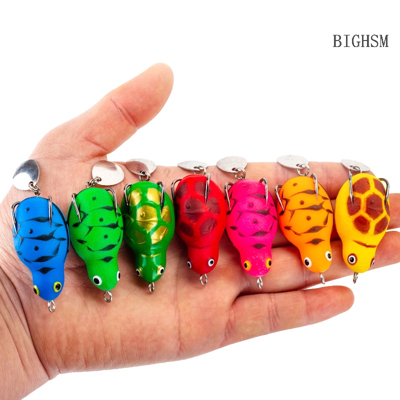 Mồi Câu Cá Giả Hình Ếch / Rùa Bằng Nhựa Mềm 4.5cm / 7.5g skk