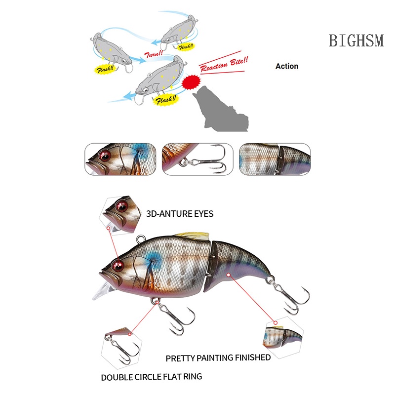 Bighsm Mồi Câu Cá Giả 71mm / 9.7g Chuyên Dụng skk