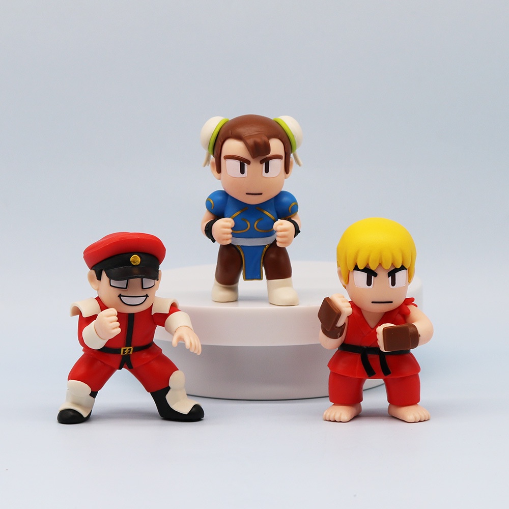 Bộ 6 Mô Hình Búp Bê Chiến Đấu sf street fighter Phiên Bản q ryu ken chun li honda Blanca vega