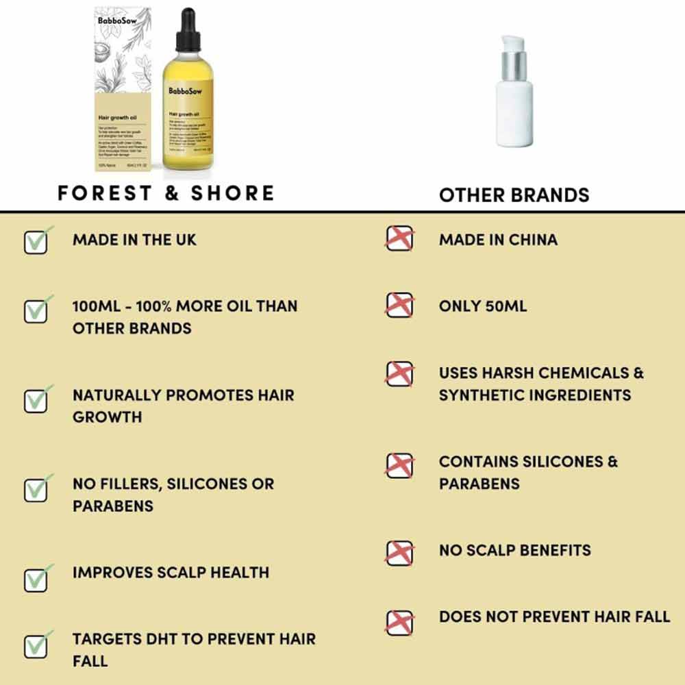 Natural Hair Growth Oil, Veganic Organic Natural Hair Growth Oil 60ml