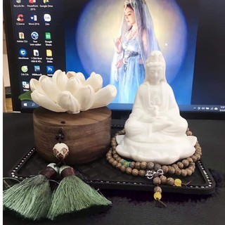 Xả- tượng quan âm sứ cao cấp để taplo xe hơi , tượng phật bà quan âm , tượng mẹ quan âm trang trí ô tô