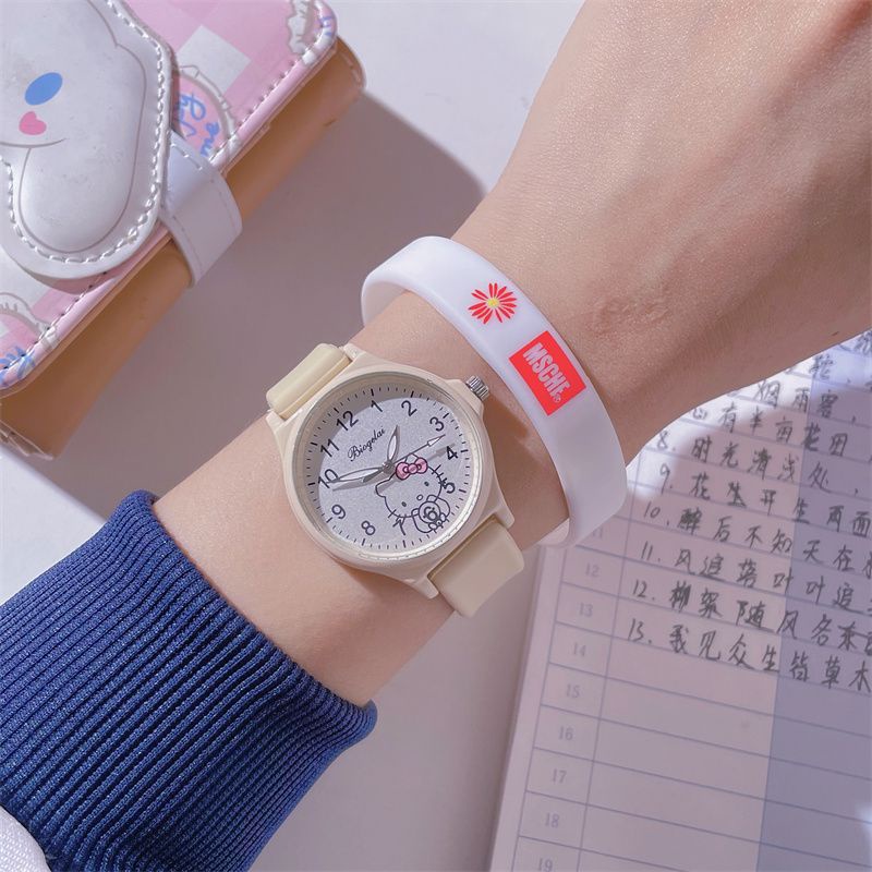 Mới Đồng Hồ Đeo Tay Họa Tiết hello kitty Dễ Thương Cho Học Sinh Tiểu Học