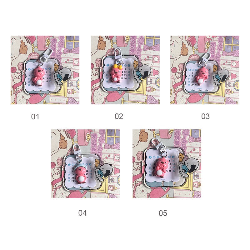 Juststar ins Móc Khóa Màu Trắng Siêu hot Họa Tiết Vòng Lặp Nhân Hoạt Hình Bán Chạy Phổ Biến Làm Quà Tặng Tốt Nhất