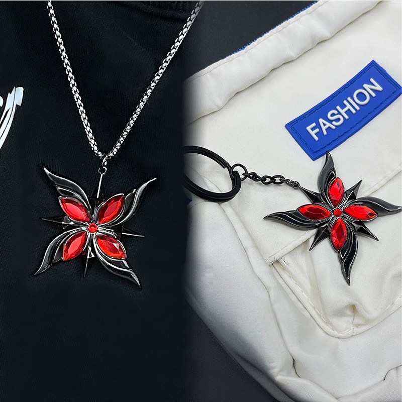 Ere1 genshin Vòng cổ Kim Loại Mặt Hình arlecchino anime otets vision Mắt Thần