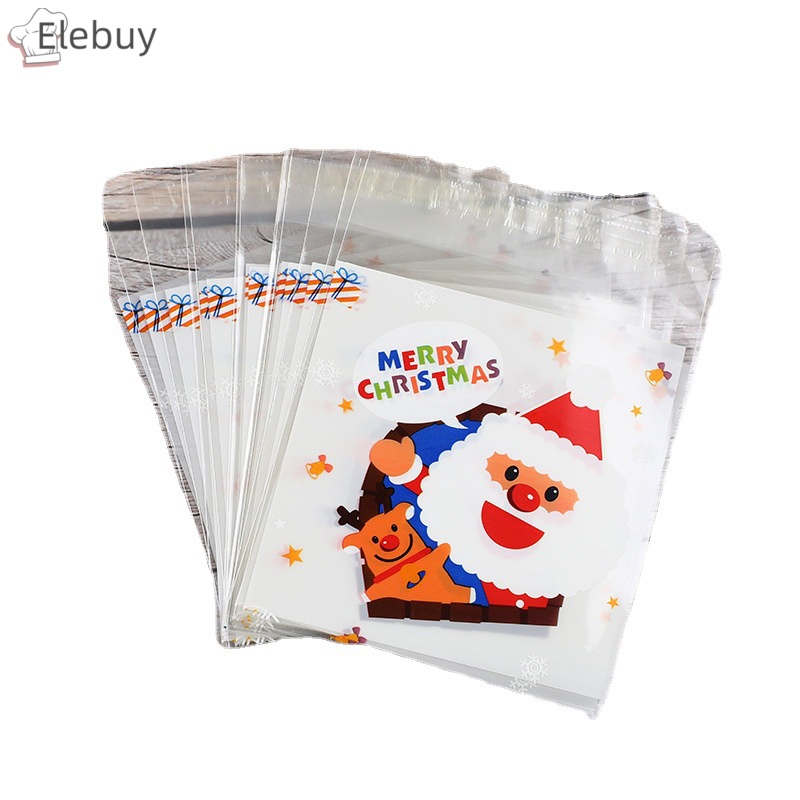 Bộ 50 túi đựng bánh kẹo ELEBUY trang trí Giáng sinh 2024