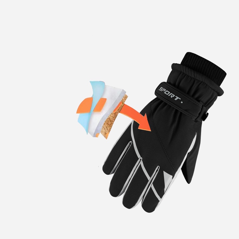 YOUYOU Găng Tay cotton Nhung Chống Gió Giữ Ấm Có Thể Chạm Màn Hình Cảm Ứng Dành Cho Nam Đi Xe Đạp Điện